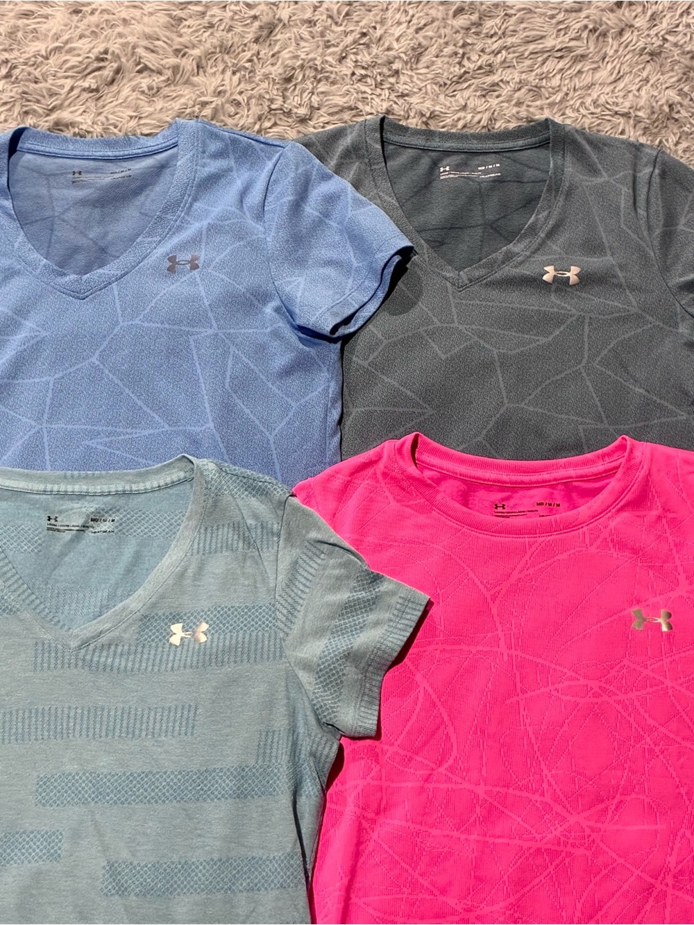 NEW Lot 4 Under Armour running gym short sleeve shirts tees workout classic V